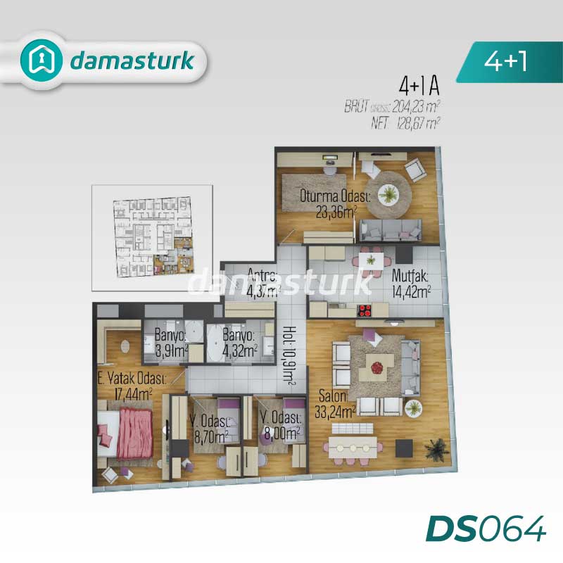 Appartements à vendre à Kartal - Istanbul DS064 | DAMAS TÜRK Immobilier 02