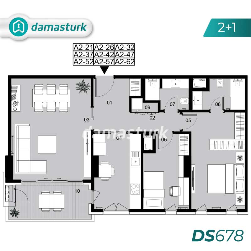 Luxury apartments for sale in Üsküdar - Istanbul DS678 | damasturk Real Estate 01