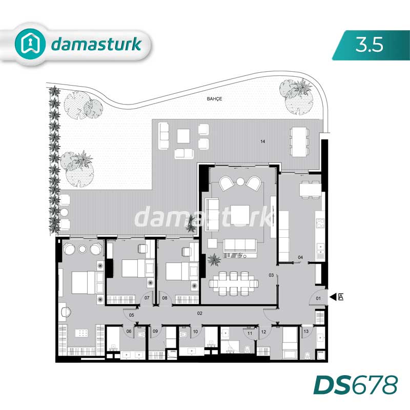 آپارتمان های لوکس برای فروش در اسكودار - استانبول DS678 | املاک داماستورک 02