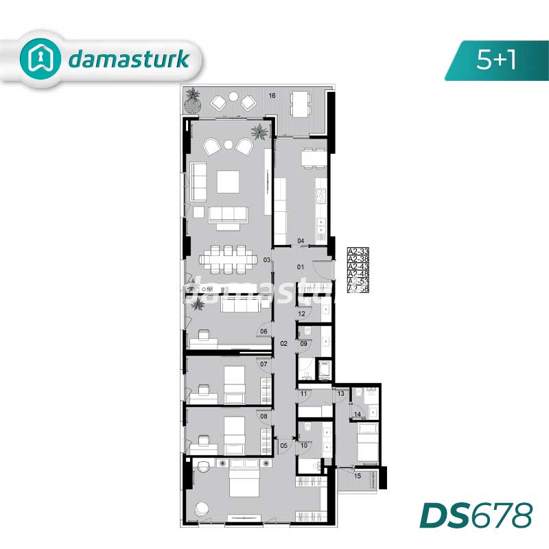 آپارتمان های لوکس برای فروش در اسكودار - استانبول DS678 | املاک داماستورک 06